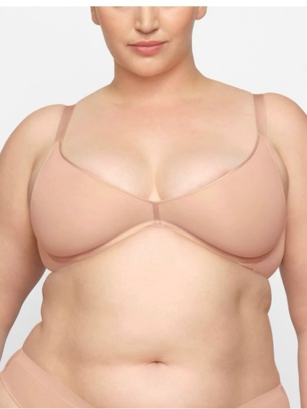 SKIMS Weightless Demi Bra 34DDD Mica Nude Beige Underwire New